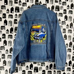 Most Wanted Vintage Cars Graphic Denim Jacket